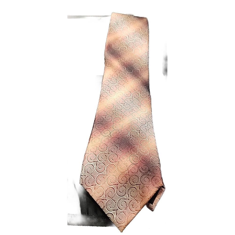 Van Heusen Brown Tie Silk With‎ Swirls SKB3